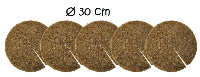 Lucht Winterschutzvlies 5 x Kokos-Mulchscheibe Ø 30 cm, (Set, 5-St., Kokos-Mulchscheibe), Kokosscheibe Kübelabdeckung Unkrautschutz Pflanzenabdeckung von Lucht
