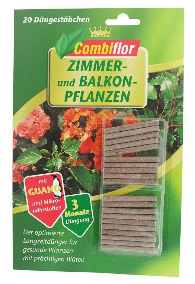 Combiflor Blumendünger Combiflor Düngestäbchen Zimmerpflanzen Naturguano, Stück, 20-St., Düngestäbchen, Langzeitwirkung Dünger Pflanzenpflege von Combiflor