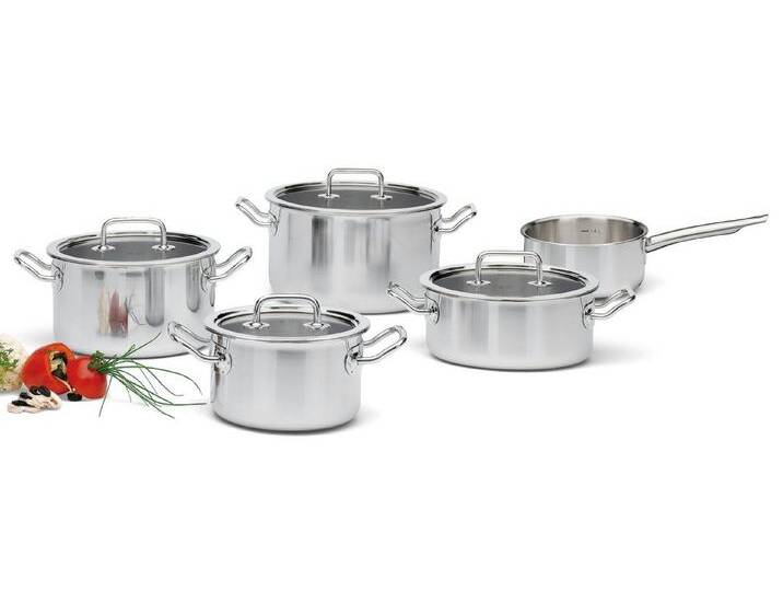Spring Topf-Set BRIGADE BASIC Topfset 5teilig mit Glasdeckel, Edelstahl 18/0 / innen Edelstahlschicht 18/10 / Aluminiumkern, silberfarben Spring Topf-Set BRIGADE BASIC Topfset 5teilig mit Glasdeckel, Edelstahl 18/0 / innen Edelstahlschicht 18/10 / Aluminiumkern, silberfarben von OTTO