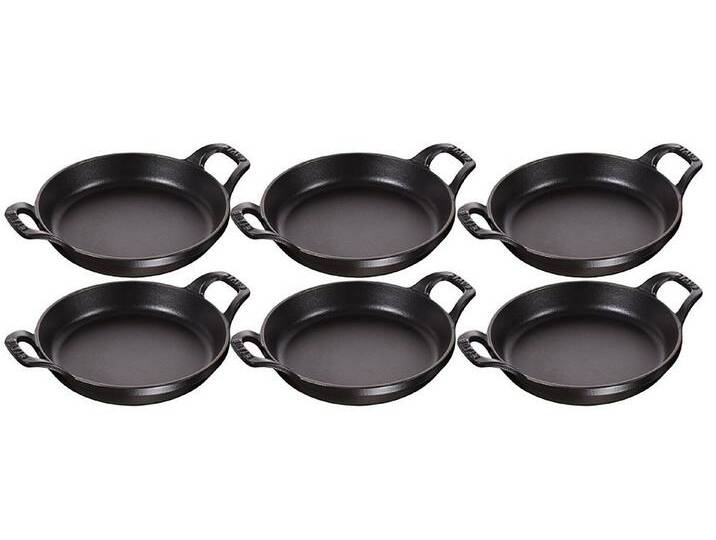 Staub Auflaufform 6er Set Stapelbare Auflaufform, rund 16cm, (6-St), schwarz von OTTO