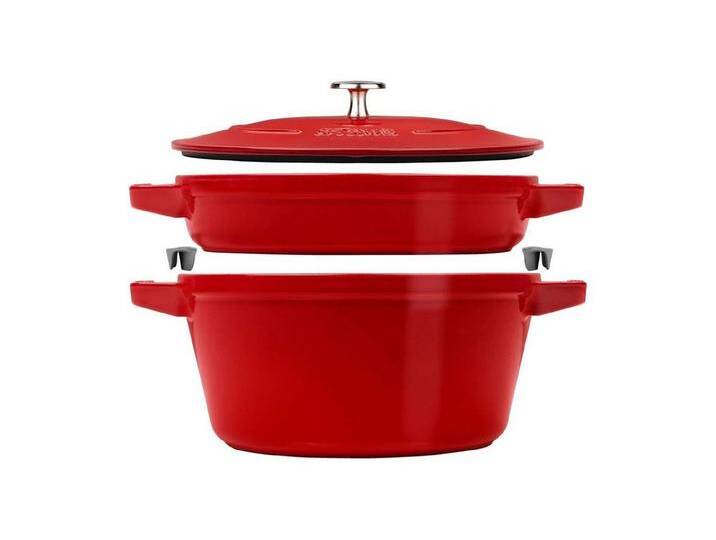 Staub Kochtopf La Cocotte Kochtopfset, 2-tlg rund Gusseisen Kirsch-Rot Kochtopf Topf, (2-tlg), rot von OTTO