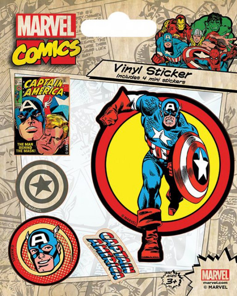 Sticker Marvel Comics - Sticker-Sets - Captain America Retro Sticker Marvel Comics - Sticker-Sets - Captain America Retro von OTTO