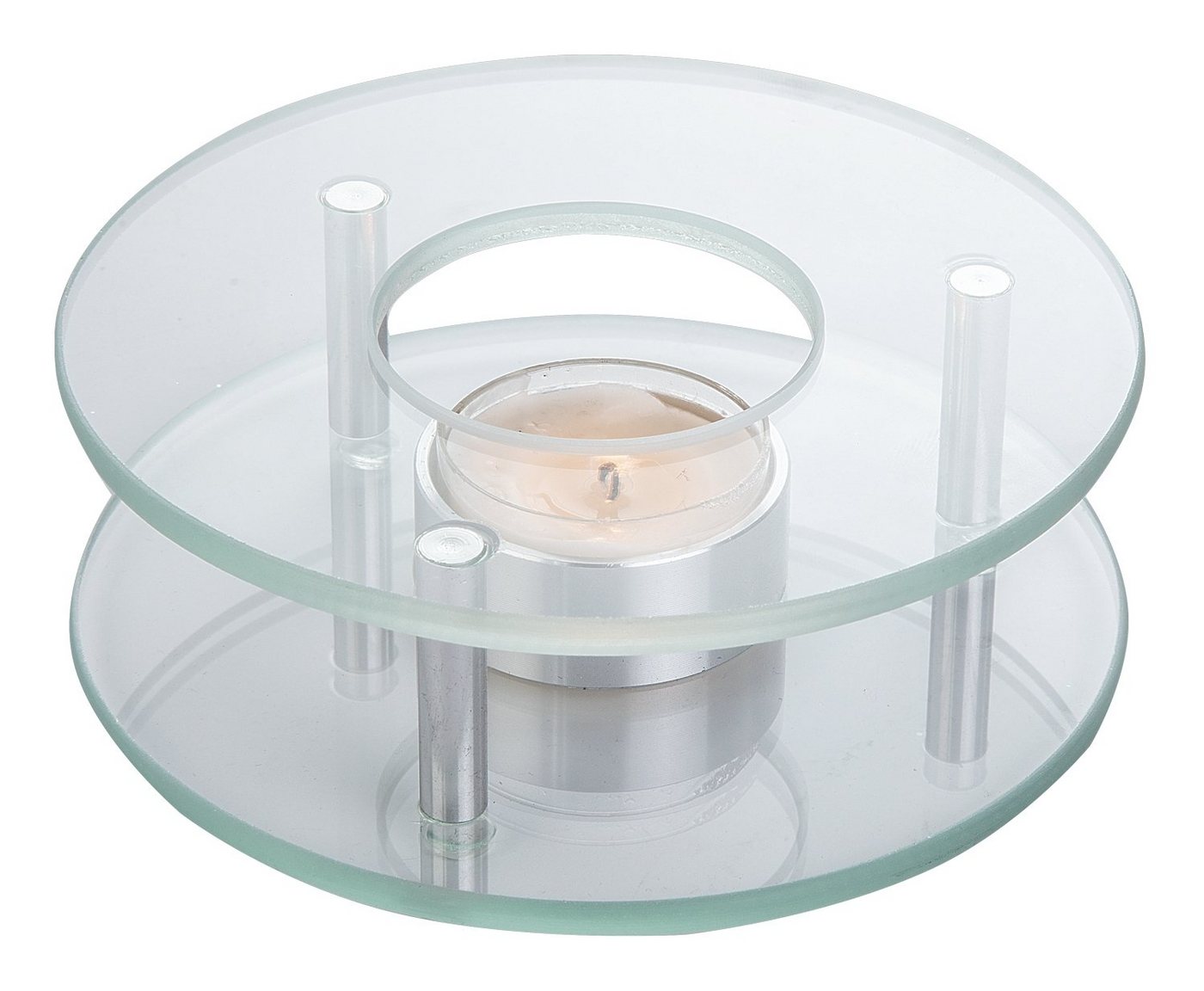 Stövchen ABENDOS, Ø 12 cm, Glas, Metallgestell, mit Teelichthalter, Spülmaschinengeeignet von OTTO