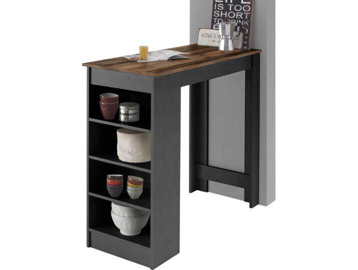 Stolkom Sp.z.o.o. Bartisch Mojito, TOPSELLER! (Bartisch, Tisch, OTTOs Choice), Bartisch mit Regal beidseitig montierbar, braun von OTTO