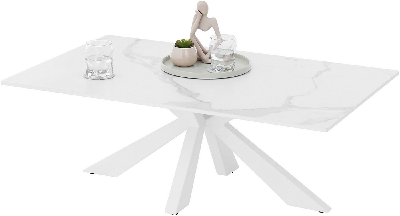 Stolkom Sp.z.o.o. Couchtisch Noah Wohnzimmertisch Keramik, Weiß marmoriert, BxHxT 110x40x70 cm, Keramikoberfläche weiß marmoriert, 4-Fuß Gestell in weiß Stolkom Sp.z.o.o. Couchtisch Noah Wohnzimmertisch Keramik, Weiß marmoriert, BxHxT 110x40x70 cm, Keramikoberfläche weiß marmoriert, 4-Fuß Gestell in weiß von Stolkom Sp.z.o.o.
