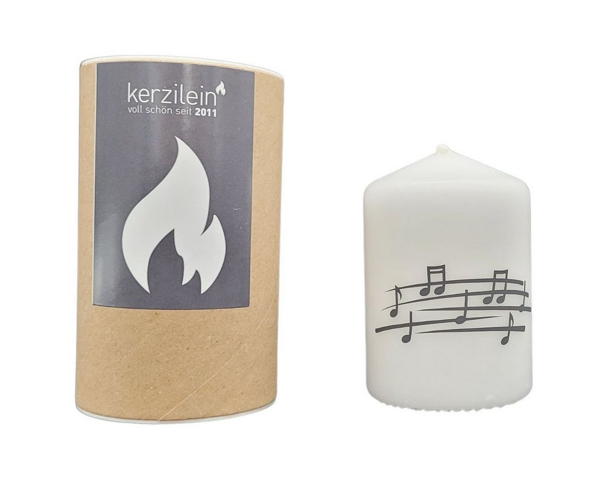 Musikboutique Stumpenkerze, Kerze mit Notenlinie in Geschenkverpackung von Musikboutique