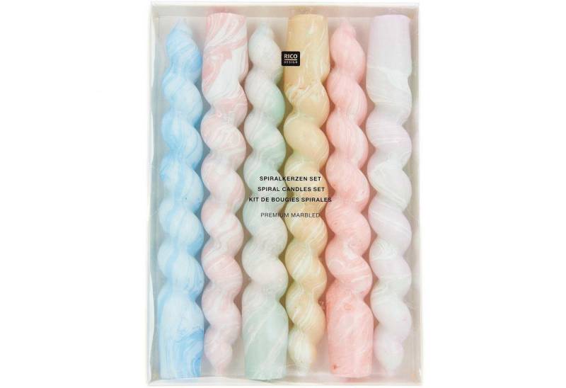 Stumpenkerze Spiralkerzen Set 18,5 cm, marmoriert von OTTO