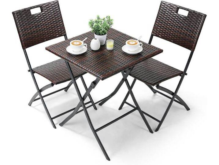 TLGREEN Balkonset Gartentisch- und Stuhlset, Gartenmöbel Set 3-teilige,Klappbar mit 2 Stühle und Tisch, braun, Braun TLGREEN Balkonset Gartentisch- und Stuhlset, Gartenmöbel Set 3-teilige,Klappbar mit 2 Stühle und Tisch, braun, Braun von OTTO