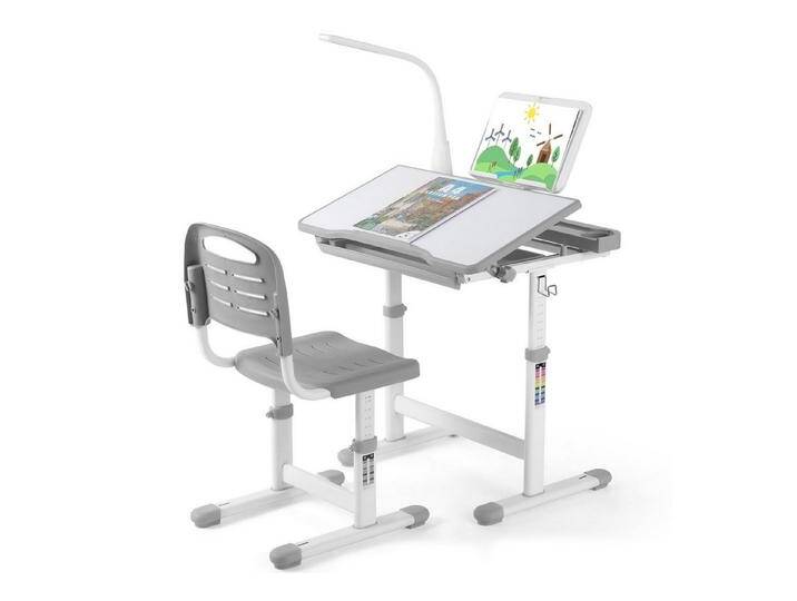 TLGREEN Kinderschreibtisch,Schülerschreibtisch mit Lampe,Höhenverstellbarer, 0 ~ 40 ° einstellbar, grau, Grau TLGREEN Kinderschreibtisch,Schülerschreibtisch mit Lampe,Höhenverstellbarer, 0 ~ 40 ° einstellbar, grau, Grau von OTTO