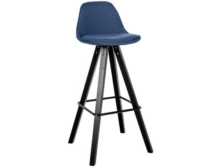 TPFLiving Barhocker Holz (Barstuhl - Hocker für Küche - stabiles), Thekenstuhl mit bequemer Sitzfläche: Stoff blau, blau von OTTO