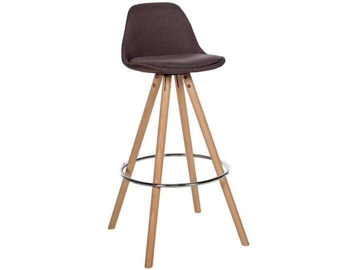 TPFLiving Barhocker Holz (Barstuhl - Hocker für Küche - stabiles), Thekenstuhl mit bequemer Sitzfläche: Stoff braun, braun von OTTO