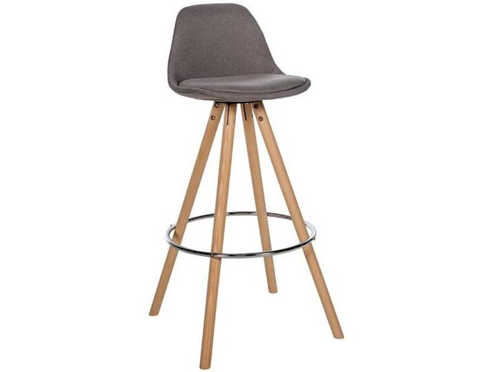 TPFLiving Barhocker Holz (Barstuhl - Hocker für Küche - stabiles), Thekenstuhl mit bequemer Sitzfläche: Stoff taupe, grau von OTTO