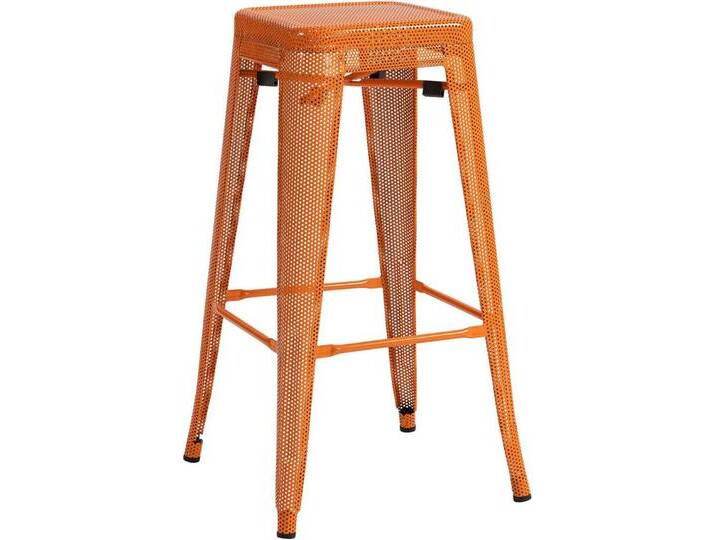 TPFLiving Barhocker Metall (Barstuhl - Hocker für Küche - stabiles Vierfußgestell), Thekenstuhl mit bequemer Sitzfläche: orange, orange von OTTO
