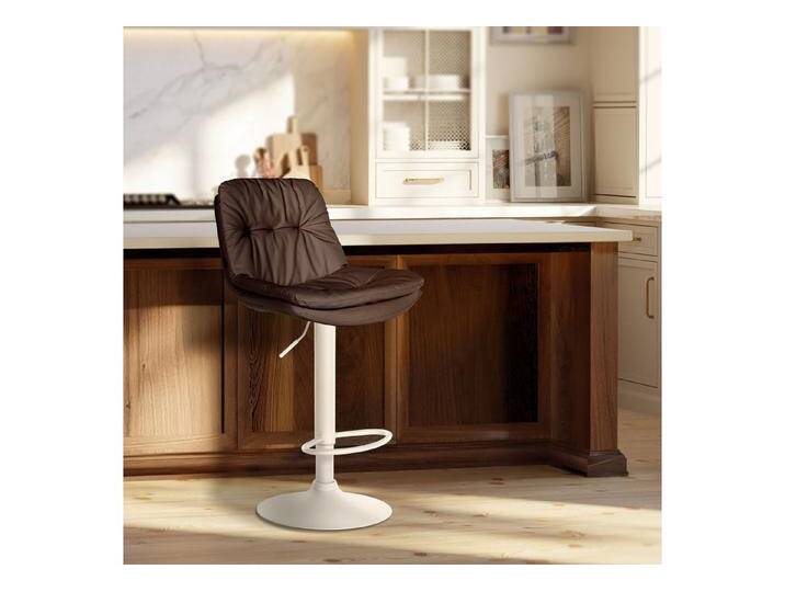 TPFLiving Barhocker höhenverstellbar (Barstuhl - Hocker für Küche - stabiles Drehgestell), Thekenstuhl mit bequemer Sitzfläche: Kunstleder braun, braun von OTTO