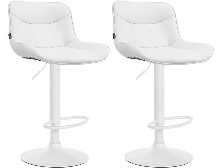 TPFLiving Barhocker höhenverstellbar (Barstuhl - Hocker für Küche - stabiles Drehgestell), Thekenstuhl mit bequemer Sitzfläche: Kunstleder weiß, weiß von OTTO