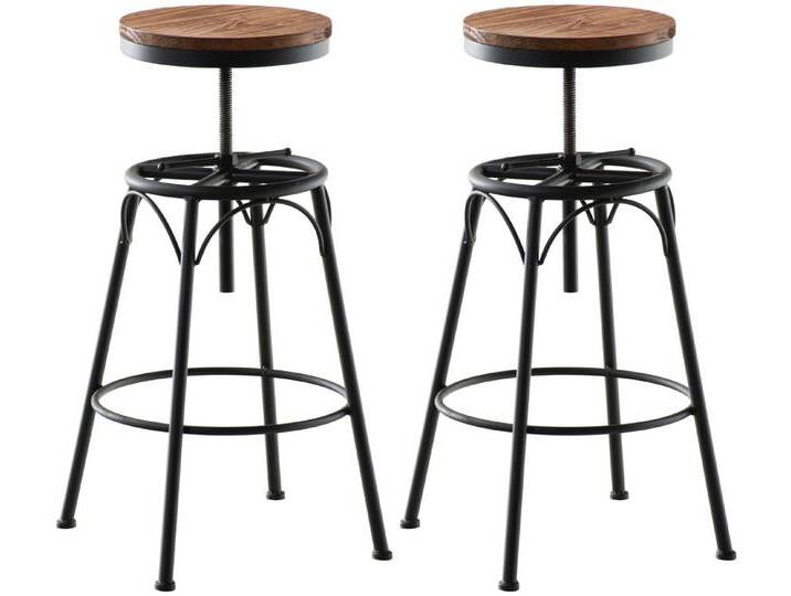 TPFLiving Barhocker höhenverstellbar (Barstuhl - Hocker für Küche - stabiles Vierfußgestell), Thekenstuhl mit bequemer Sitzfläche: Holz schwarz von OTTO