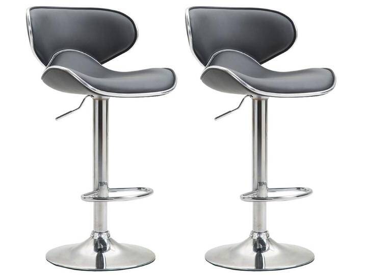 TPFLiving Barhocker höhenverstellbar (Set, 2 St., Barstuhl mit Rückenlehne- - Thekenhocker - Hocker für Küche), 360° drehbar - Gestell: Metall chrom - Sitzfläche: Kunstleder Grau, grau von OTTO