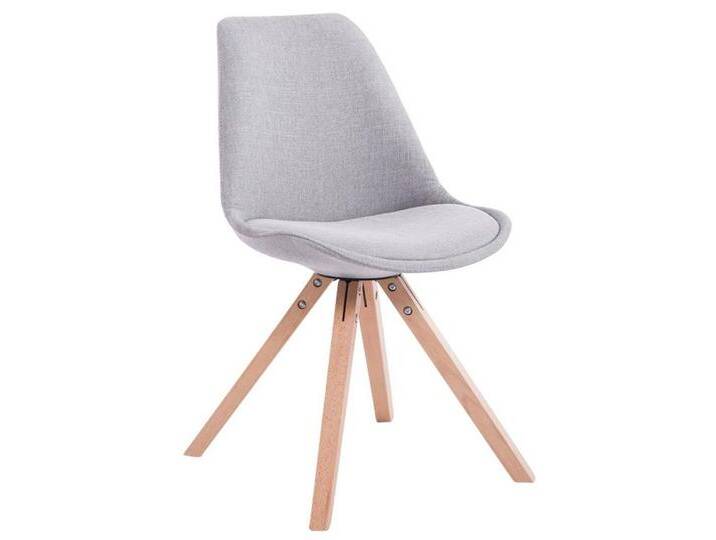 TPFLiving Besucherstuhl Toulon mit hochwertig gepolsterter Sitzfläche - Konferenzstuhl (Küchenstuhl - Esszimmerstuhl - Wohnzimmerstuhl), Gestell: Buchenholz Natura square - Sitzfläche: Stoff Grau von OTTO