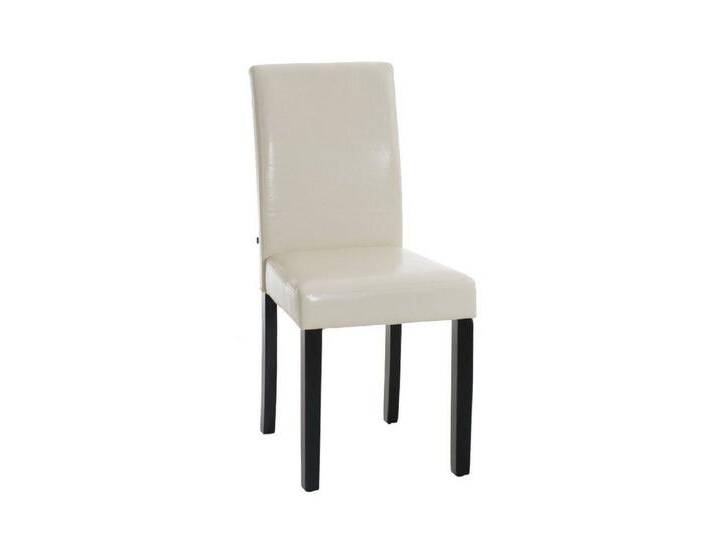 TPFLiving Esszimmerstuhl Ines mit hochwertig gepolsterter Sitzfläche - Konferenzstuhl (Küchenstuhl - Esstischstuhl - Wohnzimmerstuhl), Gestell: Holz schwarz - Sitzfläche: Kunstleder creme von OTTO