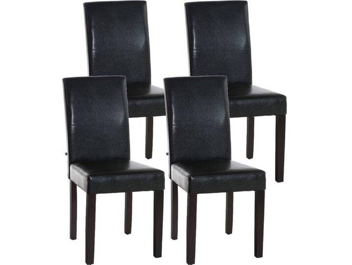 TPFLiving Esszimmerstuhl Ines mit hochwertig gepolsterter Sitzfläche - Konferenzstuhl (Küchenstuhl - Esstischstuhl - Wohnzimmerstuhl, 4 St), Gestell: Holz dunkelbraun - Sitzfläche: Kunstleder Braun von OTTO