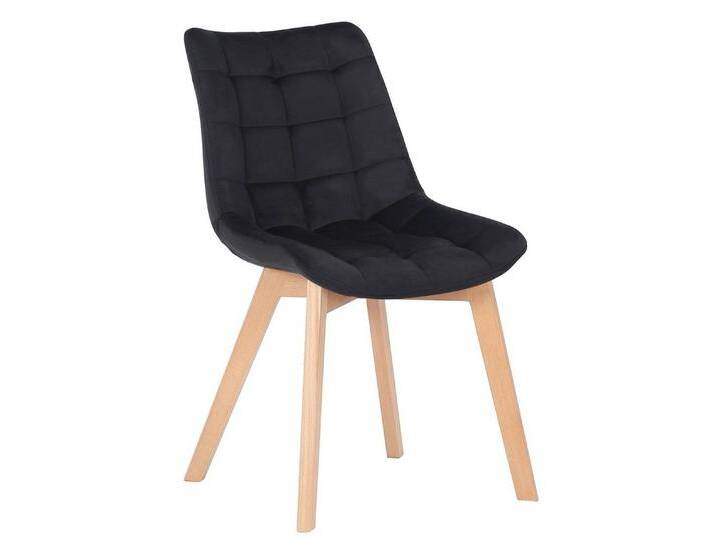 TPFLiving Esszimmerstuhl Passat mit hochwertig gepolsterter Sitzfläche - Konferenzstuhl (Küchenstuhl - Esstischstuhl - Wohnzimmerstuhl - Polsterstuhl), Gestell: Buchenholz Natura - Sitzfläche: Samt schwarz von OTTO