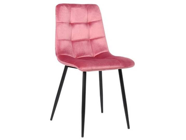 TPFLiving Esszimmerstuhl Till mit hochwertig gepolsterter Sitzfläche - Konferenzstuhl (Küchenstuhl - Esstischstuhl - Wohnzimmerstuhl - Polsterstuhl), Gestell: Metall schwarz - Sitzfläche: Samt Pink von OTTO