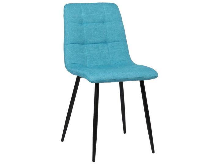 TPFLiving Esszimmerstuhl Till mit hochwertig gepolsterter Sitzfläche - Konferenzstuhl (Küchenstuhl - Esstischstuhl - Wohnzimmerstuhl - Polsterstuhl), Gestell: Metall schwarz - Sitzfläche: Stoff türkis von OTTO