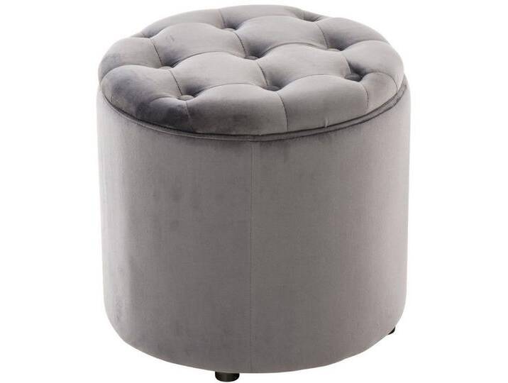 TPFLiving Sitzhocker Paris - Stylischer Samthocker (Beistellhocker mit Stauraum - Farbe grau, 1 St., Polsterhocker mit hohem Sitzkomfort), Maße (HxBxT): 42 x 44 x 44 cm von OTTO