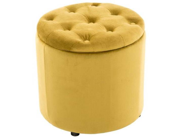 TPFLiving Sitzhocker Paris - Stylischer Samthocker (Beistellhocker mit Stauraum - Farbe gelb, 1 St., Polsterhocker mit hohem Sitzkomfort), Maße (HxBxT): 42 x 44 x 44 cm von OTTO