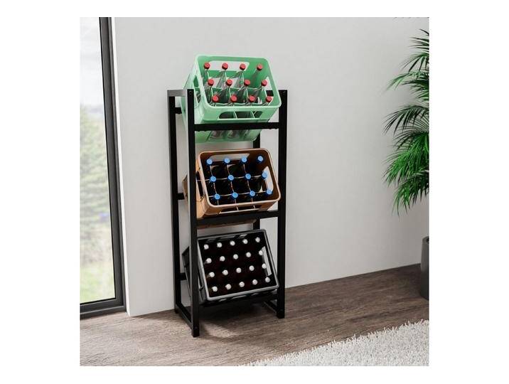 TPFLiving Standregal Getränkekistenständer Star - Getränkeregal für 3 Kisten in schwarz, Kastenständer für Getränkekisten - Flaschenregal, Getränkekistenregal mit den Maßen (HxB xT): 116 x 47 x 31 cm von OTTO