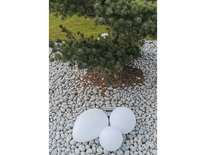 TRANGO LED Solarleuchte, SO-00124 3er Set LED Solar-Leuchtkugel IP44 Solar Leuchtstein in 20/25/40cm Durchmesser Weiß matt mit 3000K warmweiß LED & RGB Farbwechsel LED *SNOWY* Solarkugel Kugelleuchte, Außenleuchte, Kugellampe von OTTO