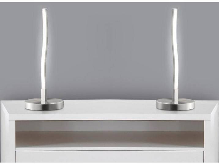 TRANGO LED Tischleuchte, 2er Pack 2017-91-2 Design LED Deko-Tischleuchte wellenförmige *WAVE* Lichtleiste geschwungen Form Tischlampe, Nachttischlampe, Lampe inkl. 6 Watt von OTTO