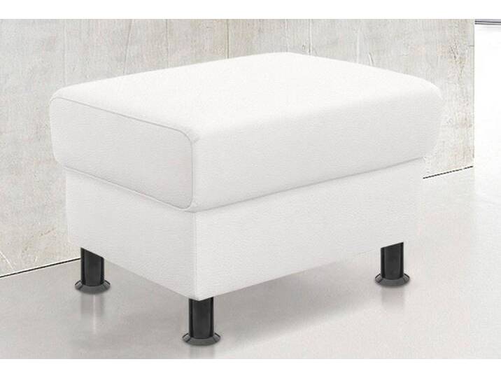 TRENDMANUFAKTUR Hocker Rondo, Polsterhocker zur Serie, Breite 67 cm, Füße schwarz, in verschiedenen Bezügen bestellbar, weiß, Mit Federkern von OTTO