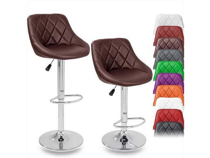 TRESKO Barhocker, 2er Set Barhocker mit Lehne - Barstuhl höhenverstellbar - Barstühle, braun, Braun von OTTO