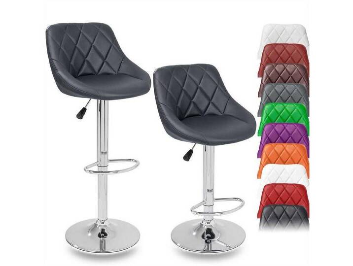 TRESKO Barhocker, 2er Set Barhocker mit Lehne - Barstuhl höhenverstellbar - Barstühle, grau, Grau TRESKO Barhocker, 2er Set Barhocker mit Lehne - Barstuhl höhenverstellbar - Barstühle, grau, Grau von OTTO