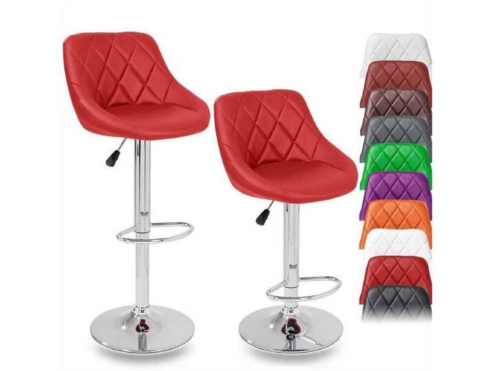 TRESKO Barhocker, 2er Set Barhocker mit Lehne - Barstuhl höhenverstellbar - Barstühle, rot, Rot TRESKO Barhocker, 2er Set Barhocker mit Lehne - Barstuhl höhenverstellbar - Barstühle, rot, Rot von OTTO