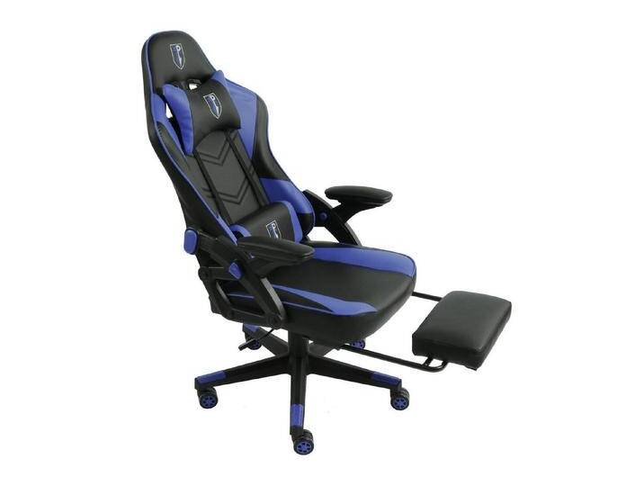 TRISENS Chefsessel Armando (1 Stück), Bürostuhl Gaming Chair Chefsessel PC-Stuhl Fußstütze Racing-Design, blau schwarz, Schwarz/Blau von OTTO