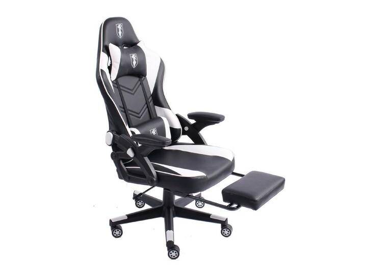 TRISENS Chefsessel Armando (1 Stück), Bürostuhl Gaming Chair Chefsessel PC-Stuhl Fußstütze Racing-Design, schwarz, Schwarz/Weiß von OTTO