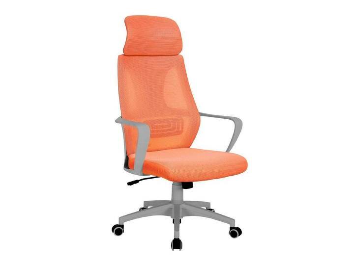 TRISENS Drehstuhl Caspian (1 Stück), Drehstuhl mit Lordosenstütze und atmungsaktiver Netzrückenlehne, grau, Grau/Orange von OTTO