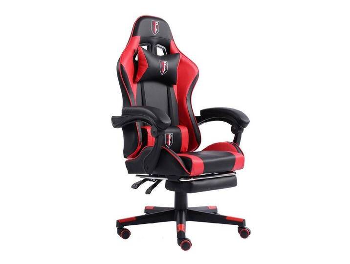 TRISENS Gaming-Stuhl Gaming-Stuhl Arijus Chefsessel mit Fußstütze im Racing-Design (1 Stück), Chefsessel mit Fußstütze im Racing-Design, rot schwarz von OTTO