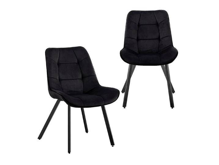 TRISENS Polsterstuhl Iris (Set, 2 St), Polstersessel mit abgestepptem Samtbezug Küchenstuhl in Velvetoptik, schwarz, Schwarz von OTTO