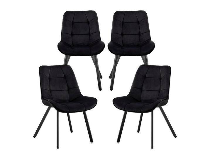 TRISENS Polsterstuhl Iris (Set, 4 St), Polstersessel mit abgestepptem Samtbezug Küchenstuhl in Velvetoptik, schwarz, 4 St., Schwarz von OTTO