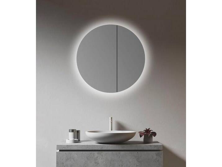 Talos Badezimmerspiegelschrank Ø: 60 cm, LED-Beleuchtung, aus Aluminium und Echtglas, IP24, silberfarben von OTTO