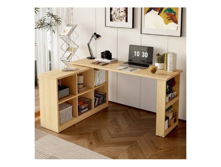 TavilaEcon Schreibtisch Multifunktionaler Bürotisch in L-Form, mit Sechsfach-Lagerschrank, breite und dicke Schreibtischplatte, veränderbare Form von OTTO