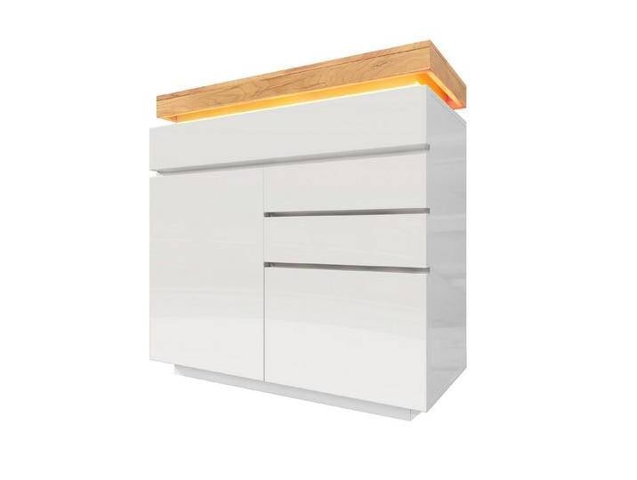 TavilaEcon Sideboard mit Hochglanz & 6 Schubladen & LED Beleuchtung (APP-Steuerung) (mit 3 Schubladen und 2 Türen), Geräuschloses Rollenschienensystem, 115 x 110 x 39 cm von OTTO