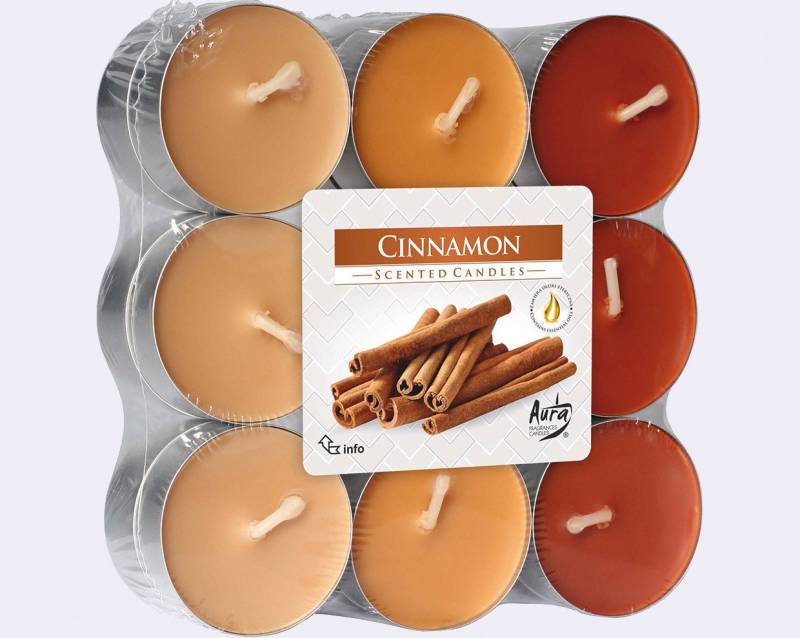 Teelicht Teelichter Zimt 18er Pack 3 Farben sortiert von OTTO
