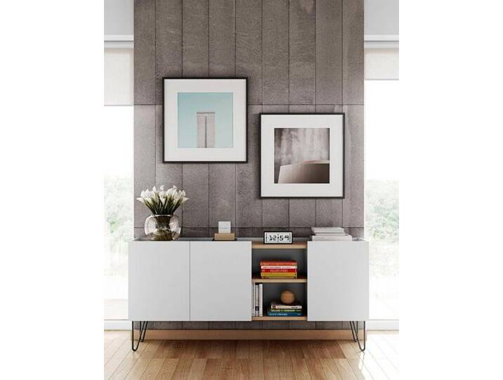TemaHome Sideboard Nina, Kommode, schwarz lackiertes Metallgestell; Breite 180 cm, weiß, Weiß von OTTO