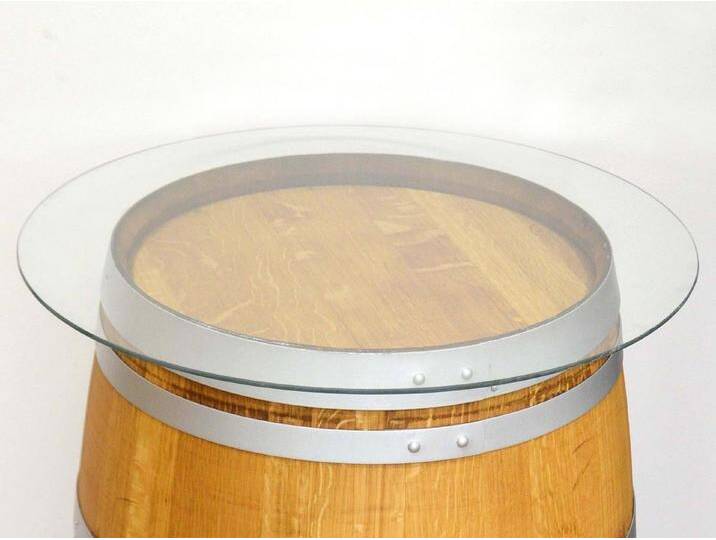 Temesso Stehtisch 225L Weinfass als Stehtisch - mit Glasplatte, geölt von OTTO