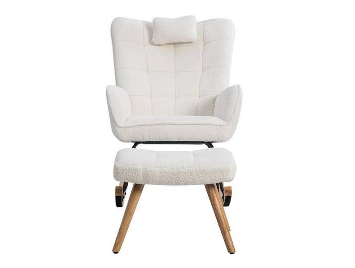 Thanaddo Schaukelstuhl BequemerSchaukelstuhlstabiles Gestell aus Gummibaumholz,Loungesessel, beige, Beige von OTTO