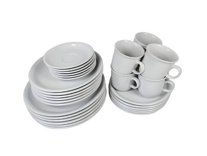 Thomas Porzellan Kombiservice Set 30-tlg. mit Bechern, Trend Weiß, (30-tlg), 6 Personen, Spülmaschinenfest, Mikrowellengeeignet von OTTO